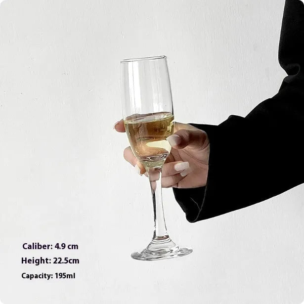 French design goblet champagne glass in crystal colour variations