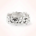 Women's alloy plum ring ornament with diamond treatment in rose gold colour, available in multiple sizes