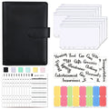 A6 clip notebook journal with imitation leather cover in Macaron style showing zipper bags and inserts