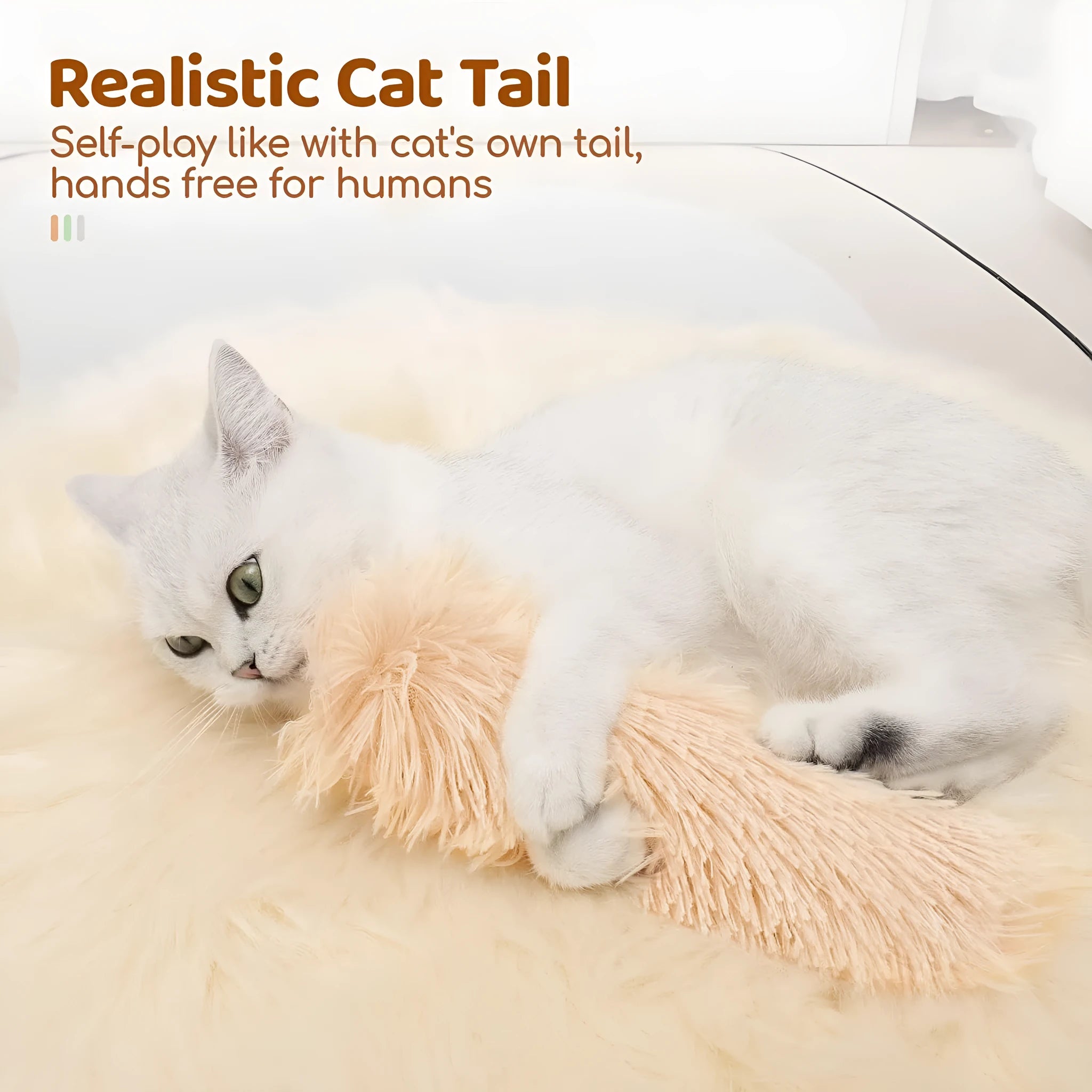 Soft plush cat toy pillow for stress relief in green, white, blue, and pink colours.