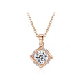S925 sterling silver windmill moissanite necklace in platinum or rose gold colour with geometric princess style