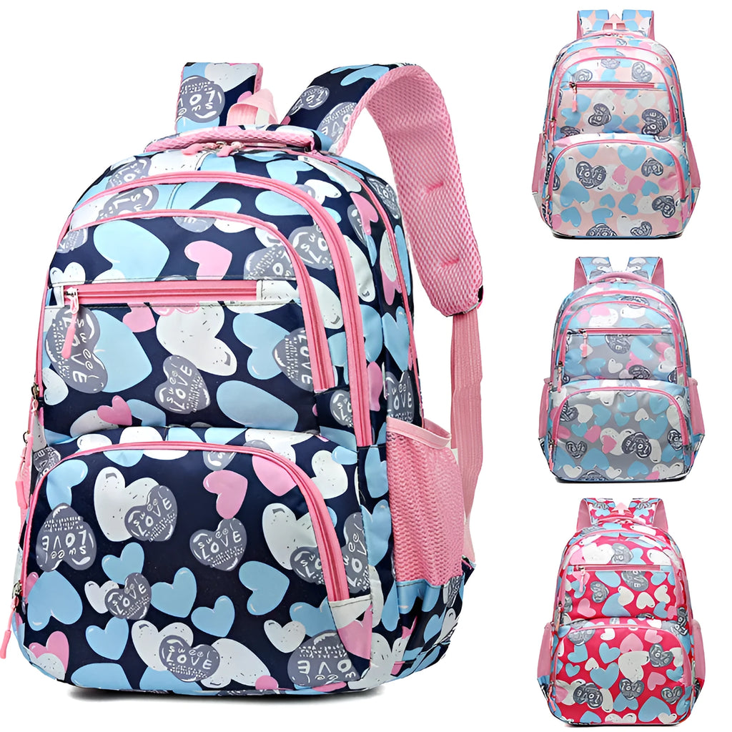 Children's large capacity blue school backpack with air pillow belt on back