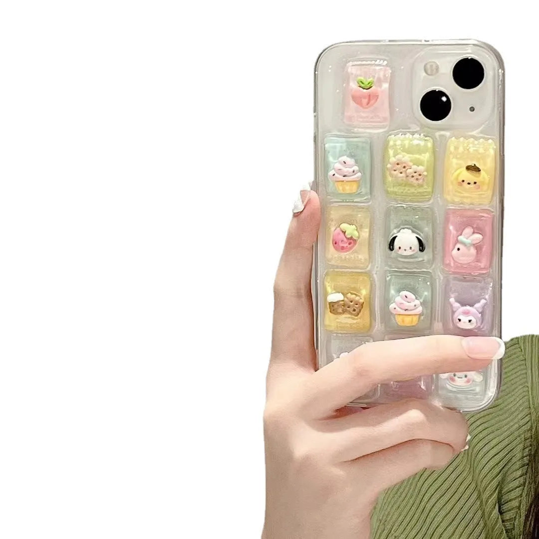 Creative adhesive candy TPU iPhone case with three-dimensional candy design for iPhone 11 12 13 14 X XR XS Max