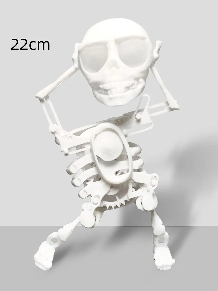3D mini skull gravity toy dancing skeleton in pink and white colour 17cm height