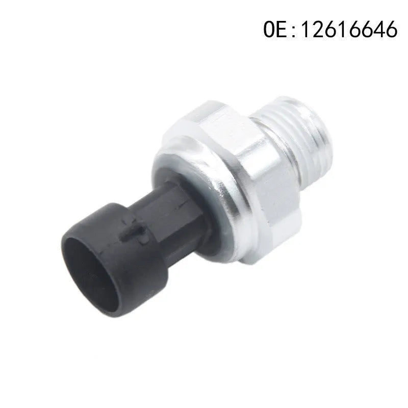 Silver metal fuel pressure sensor for automotive applications with model numbers 12616646 12677836 D1846A