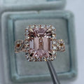Geometric rose gold alloy fashion ring showing clean lines and electroplated finish