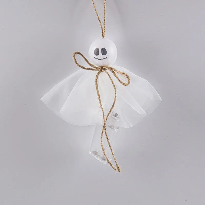 Halloween LED lighting chain with colourful ghost-themed lights and battery box for haunted venue decoration