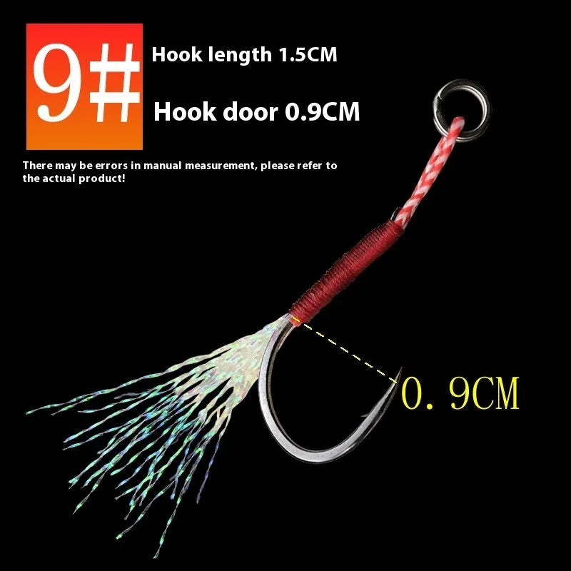 Bright wire iron plate single hook fishhook for sea fishing in multiple sizes
