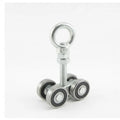 Heavy duty steel door sliding hanging wheel with square wheel, mounting plate, and M12 galvanized lifting ring for industrial slide rail