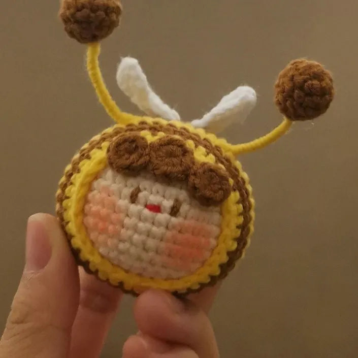 Handmade crocheted bee colony plush pendant for woolen dolls in Style 1 or Style 2