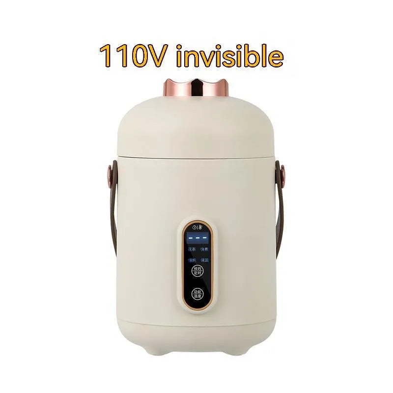 Personal smart electric stew cooker with a transparent Gaopeng glass pot on a fibreglass body.