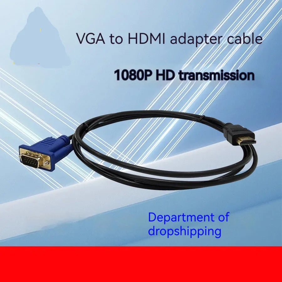 HDMI to VGA HD conversion cable with copper clad steel core for 1080p 60Hz smooth video