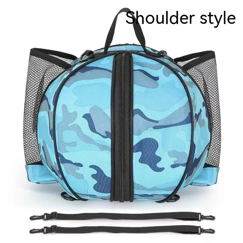 Oxford cloth basketball training bag showing 9 litre capacity with shoulder carrying options