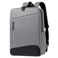 Men's black waterproof Oxford cloth business backpack with curved straps and 20-35L capacity.