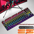 K87 mechanical wired keyboard with metal frame showing choice of green or red switch options