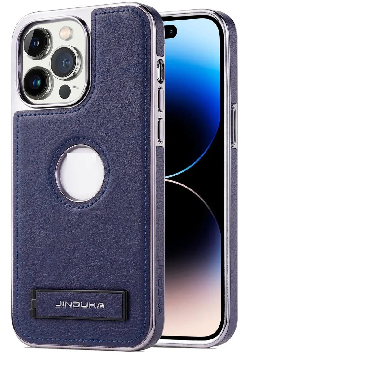 Imitation leather phone case with bracket Kickstand for iPhone in black colour