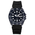 Men's waterproof luminous quartz sports watch with blue dial and steel bracelet