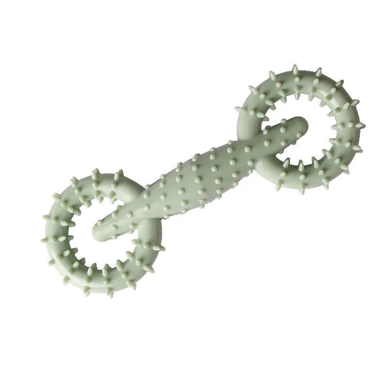 Blue TPR dog chew toy ring measuring 16cm for puppy teething and safe chewing