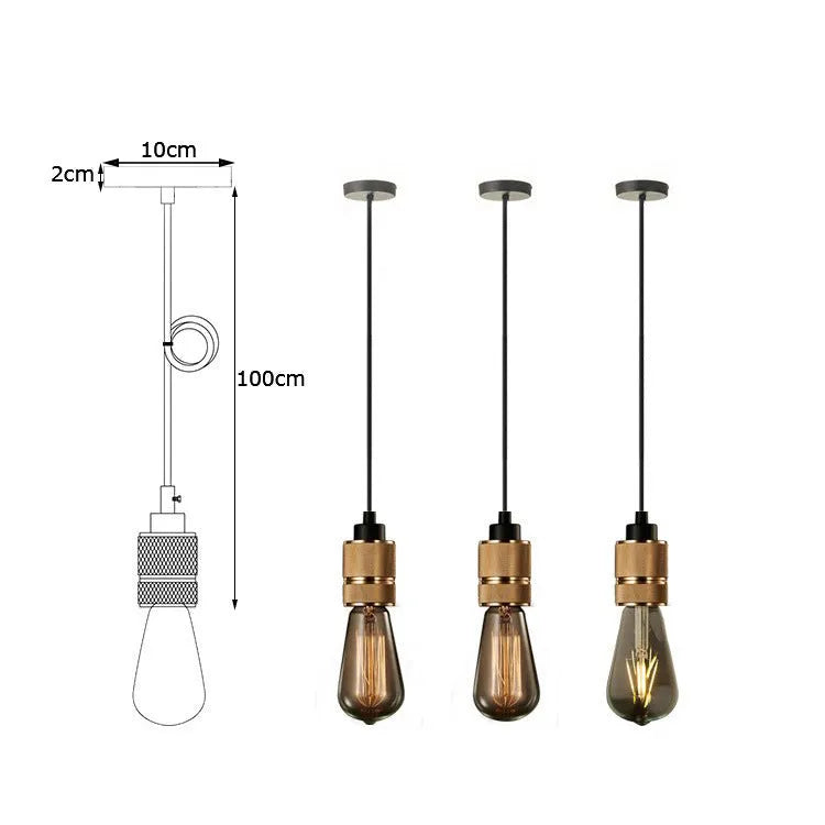 DIY retro chandelier assembly kit showing braided power cord and electroplated lamp holder in chrome finish.