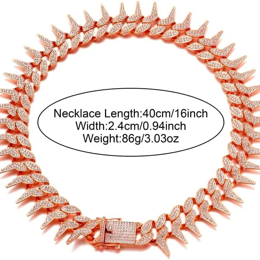Diamond pet neckband necklace in gold with plaid pattern on a zinc alloy band, suitable for small to large pets.