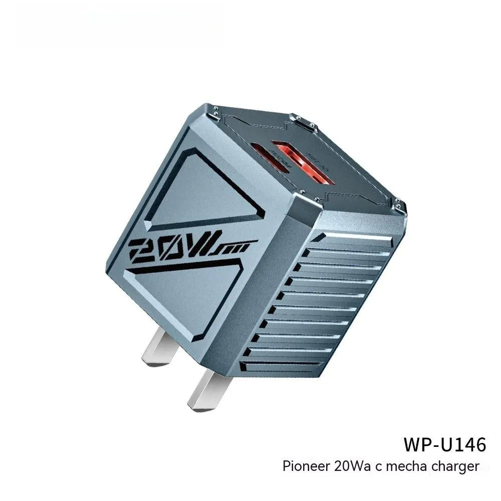 65W gallium nitride charger with foldable pins, Type-C output, tarnish colour, ABS PC casing