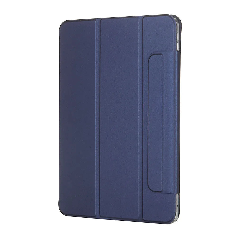 Leather tablet case with magnetic double-sided clip in clamshell style available in multiple colours