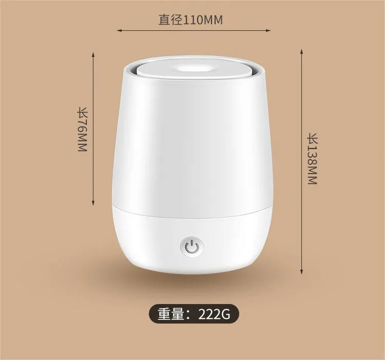 White USB aroma diffuser with simulated flame effect and water tank