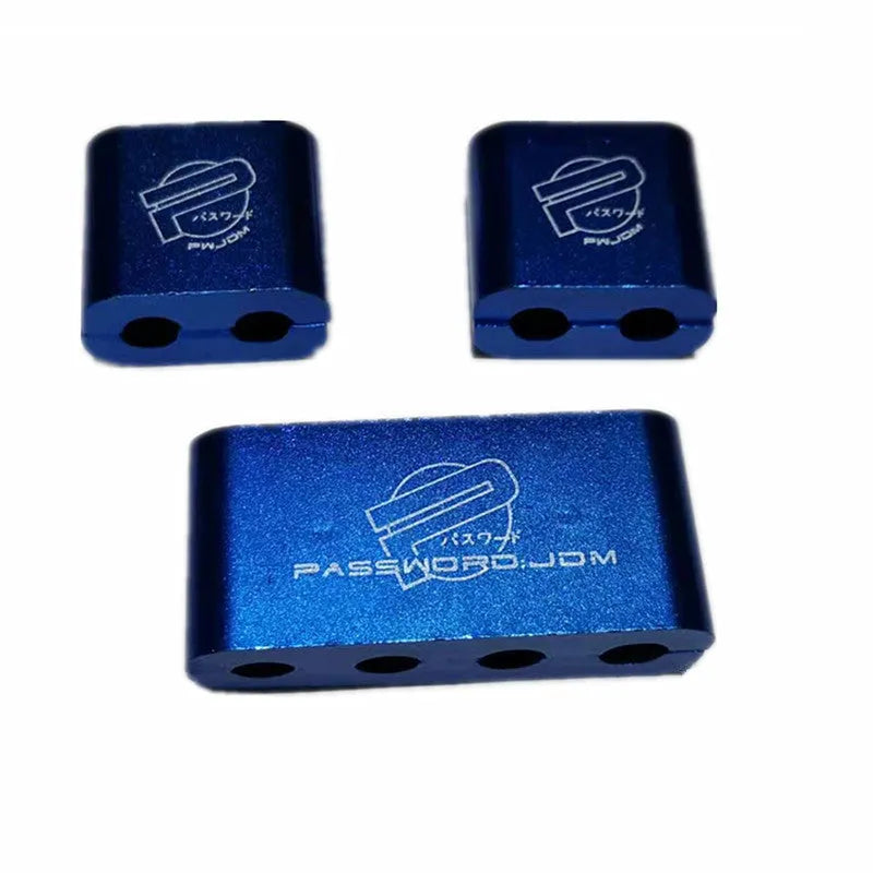 Three-piece metal car modification clamp set in six colour options on a 55x30x25mm scale