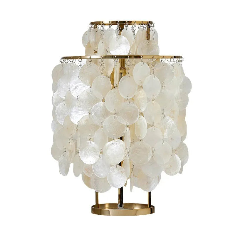 Modern creative shell design bedside table lamp in Chrome or Gold finish with 46cm height