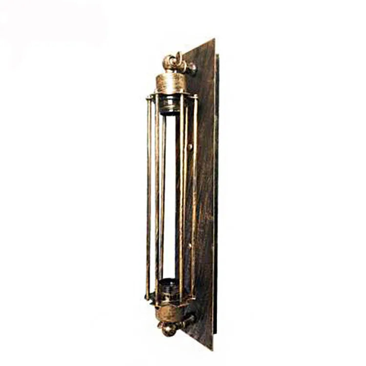 Industrial retro flute design iron wall lamp in black, bronze, rust, or silver finish.