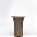 Purple clay Zisha flowerpot with sharkskin and blue veins by Kuai Duohui, Chinese style plant pot