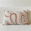 American-style yarn-dyed jacquard thickened paisley sofa cushion cover in amber with plant and flower pattern