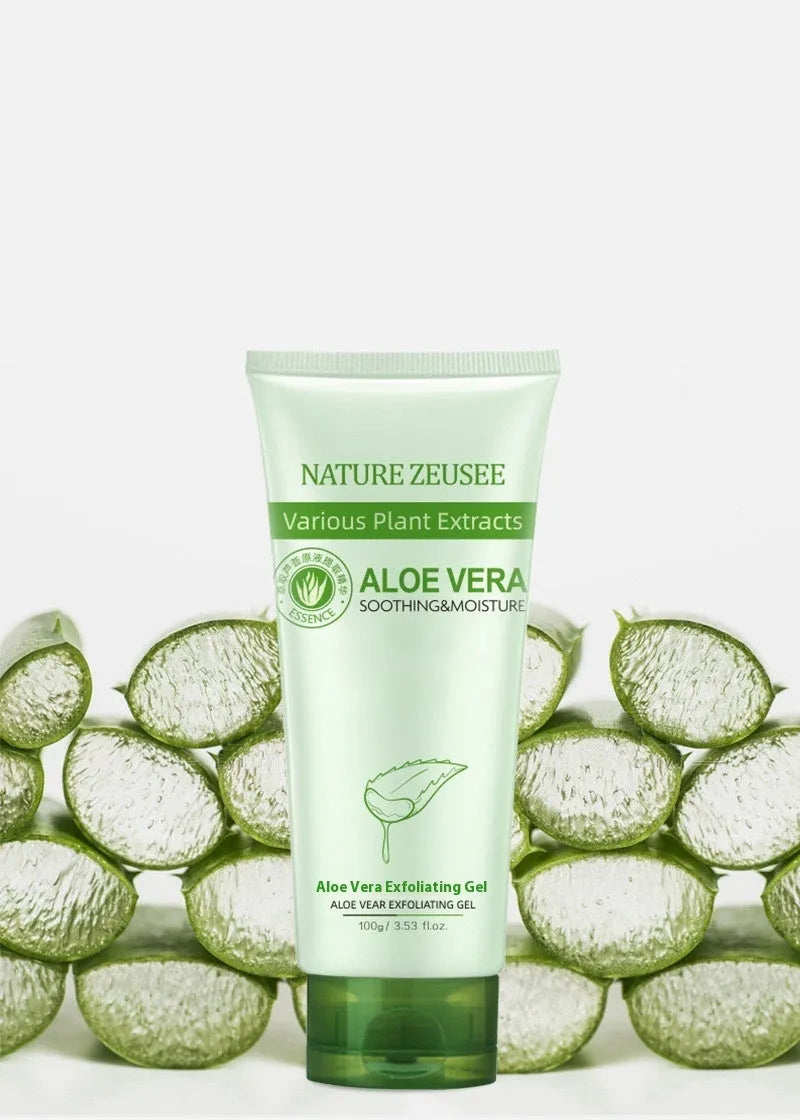 Aloe vera exfoliating gel scrub in picture colour tube 100g