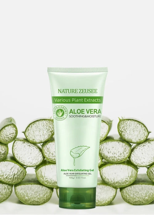 Aloe vera exfoliating gel scrub in picture colour tube 100g