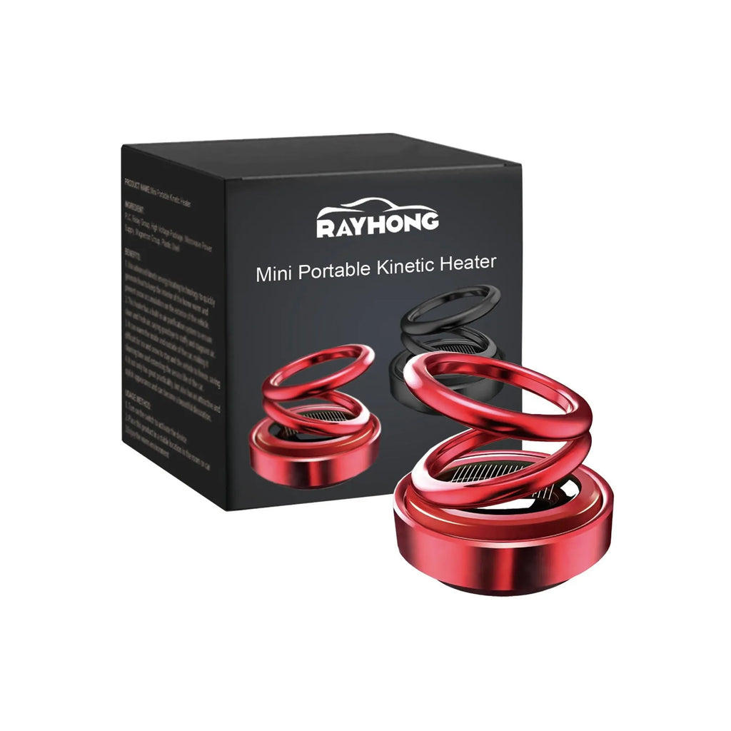 Black and red portable miniature vibration radiator measuring 5.1x6cm with fragrant tablet compartment