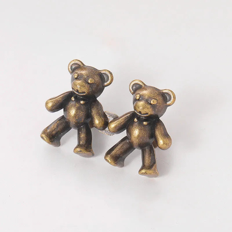 Cute bear alloy waist clip fastener for trousers, 40mm x 27mm, available in multiple colours