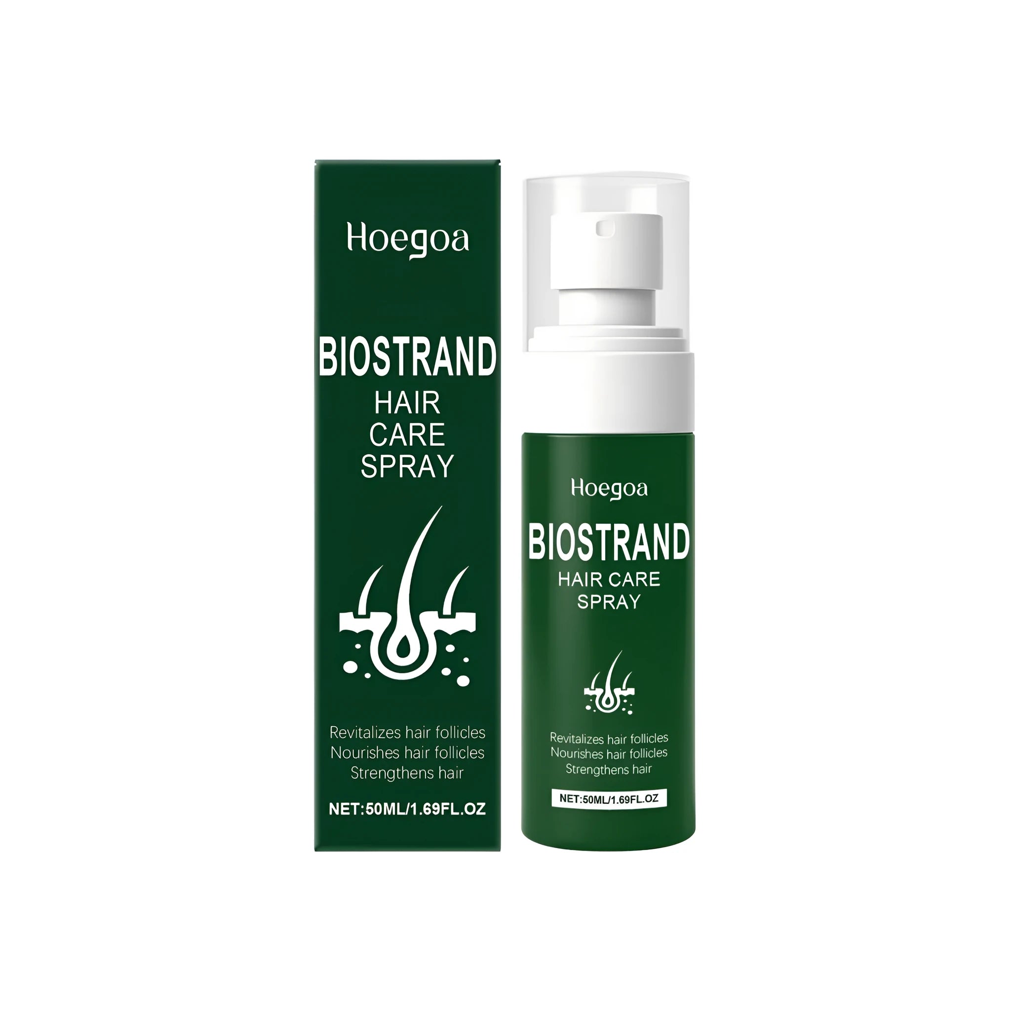 50ml hair care spray bottle containing ginger and rosemary oils with biotin