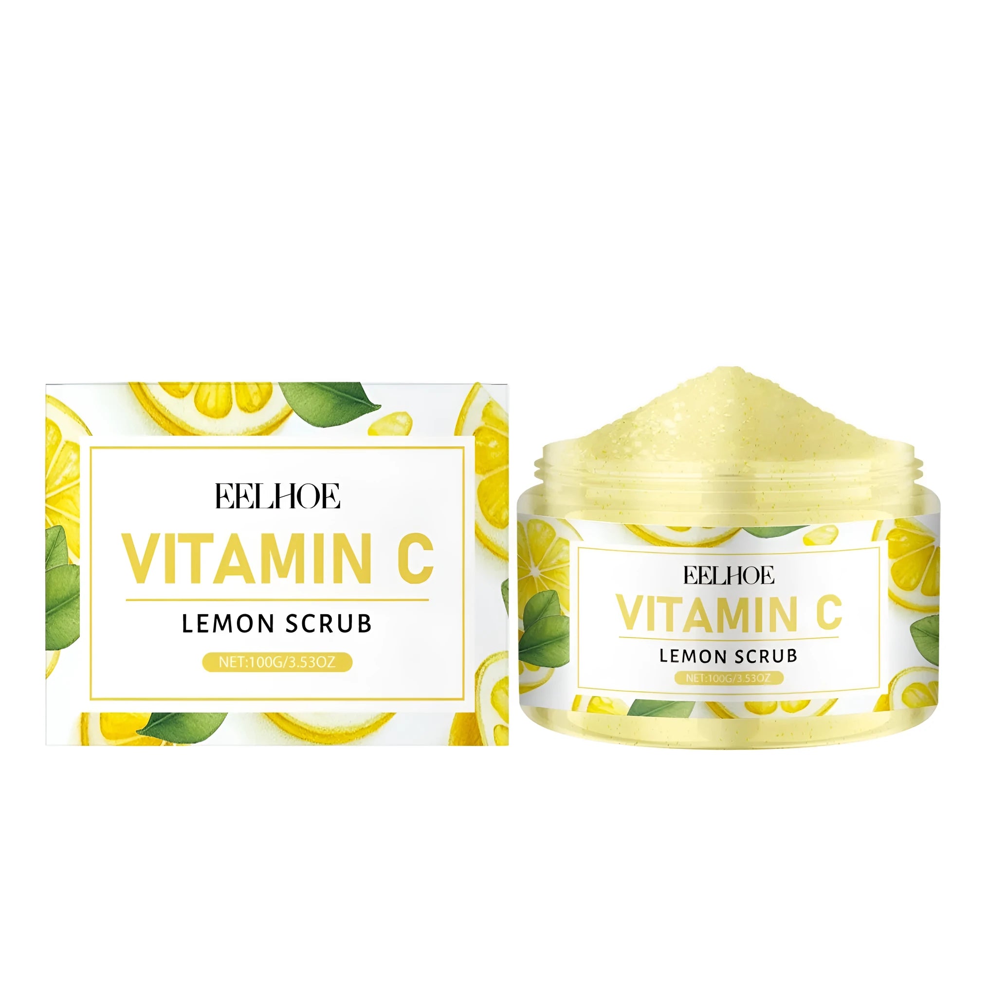 Lemon Exfoliating Scrub tube with walnut shell powder and vitamin C for facial exfoliation