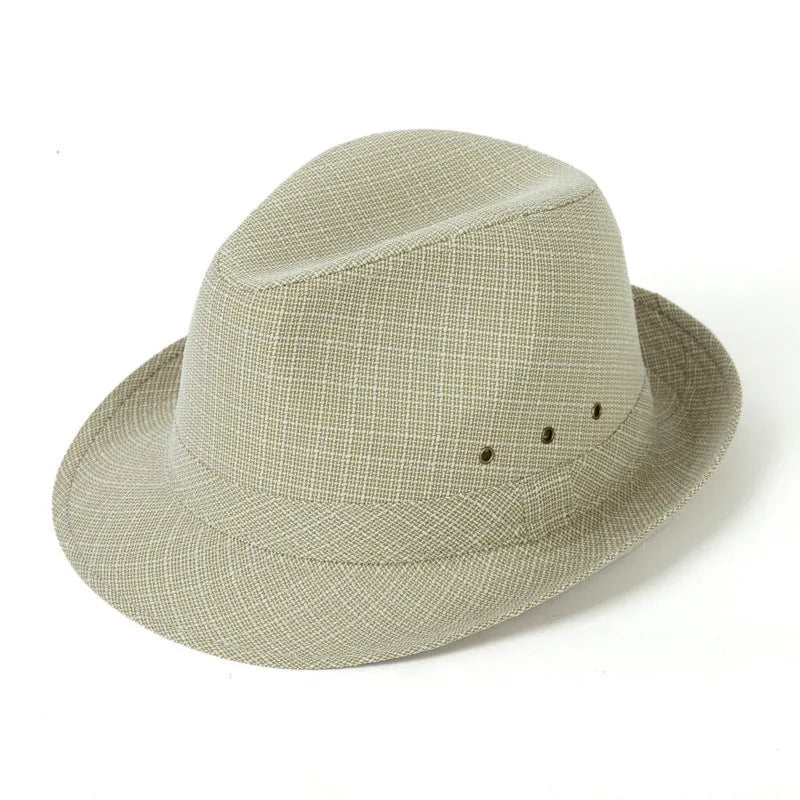 Thickened suit material fedora hat for men shown in available colours and sizes.