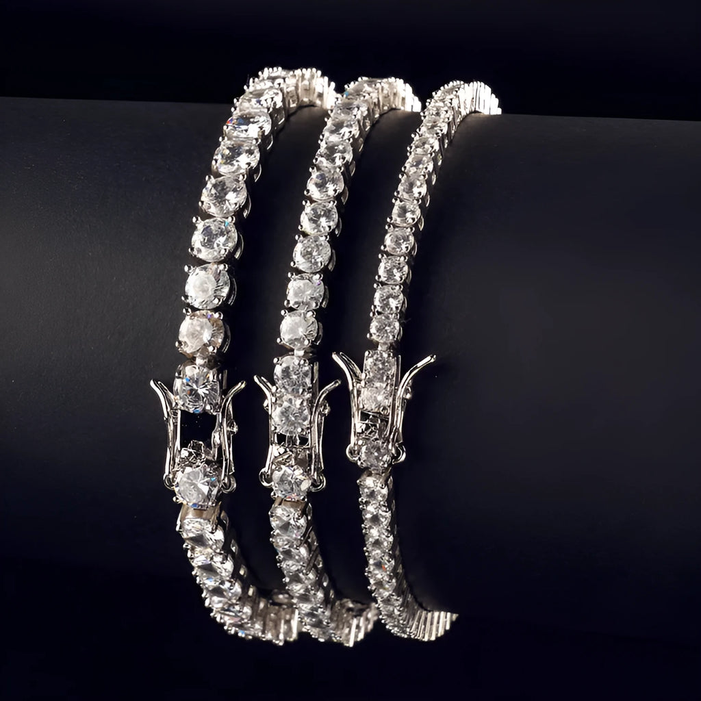 Real gold electroplated bracelet in white colour, simple bracelet jewellery with gold-plated finish
