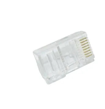 White unshielded network crystal head RJ45 connector with gold-plated contacts and all copper insert