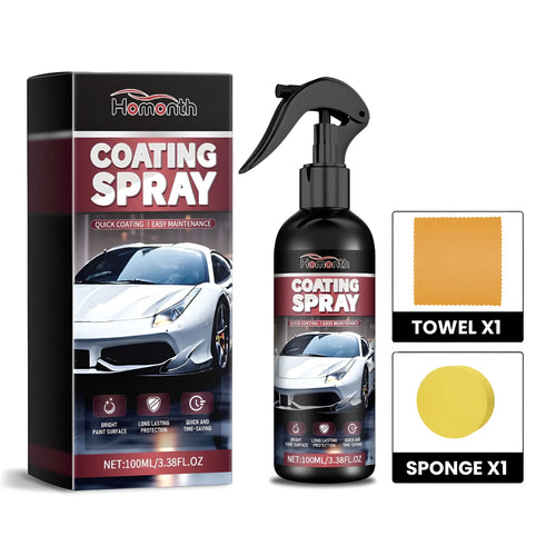 Automotive coating agent spray 100ml with nano-silica, towel and sponge for car paint protection