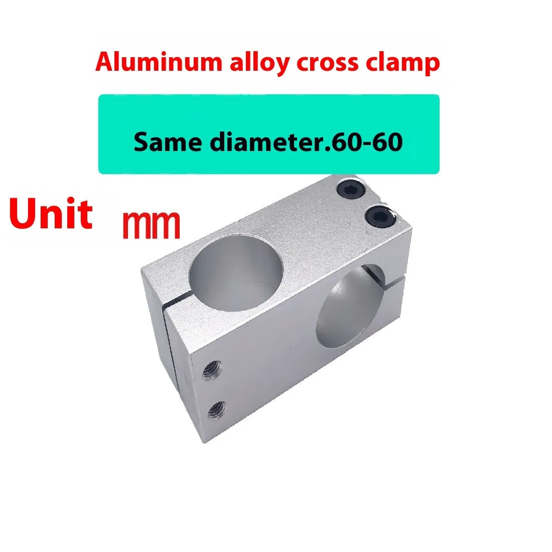 Aluminium alloy same diameter cross clamp fixing clip pillar in multiple sizes 4mm to 60mm