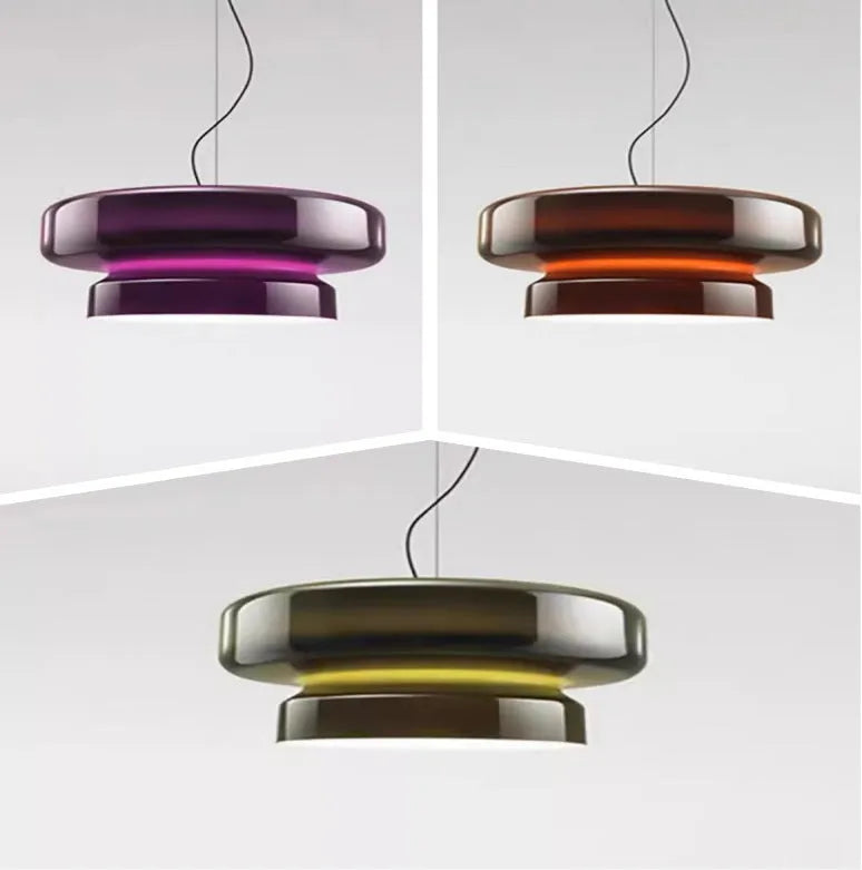 Modern glass chandelier light fixture with contemporary design and multiple colour options