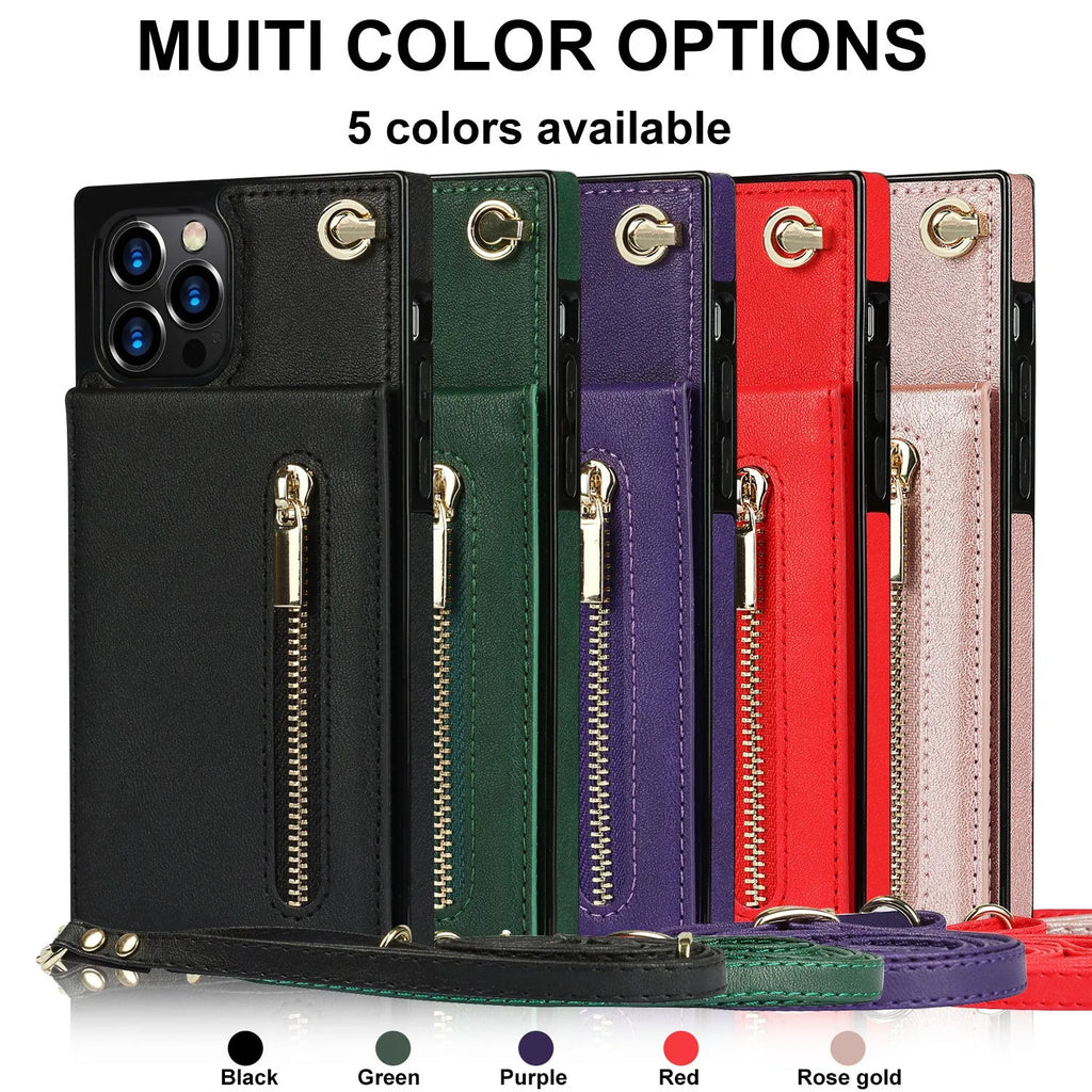 Leather and TPU mobile phone case in solid colour for messenger protection on a smartphone.