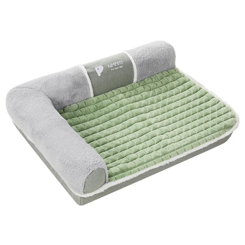 Small dog nest with removable washable cover in green colour with PP cotton fill, M50×40 cm size