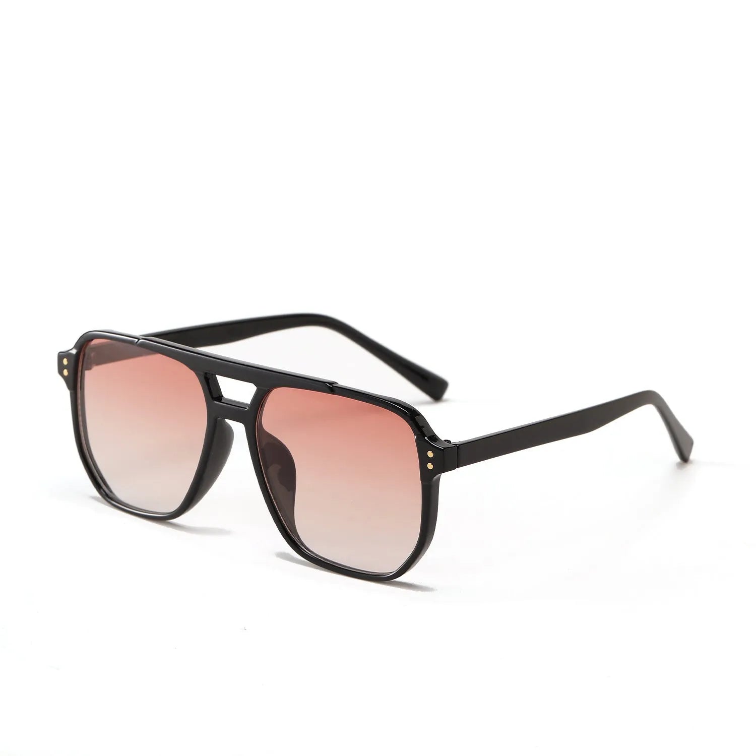 Women's square double beam fashion sunglasses with UV400 protection in multiple colour options
