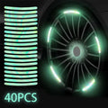 Blue reflective car strip sticker 10-pack self-adhesive 9cm x 0.7cm for body hub electric vehicle