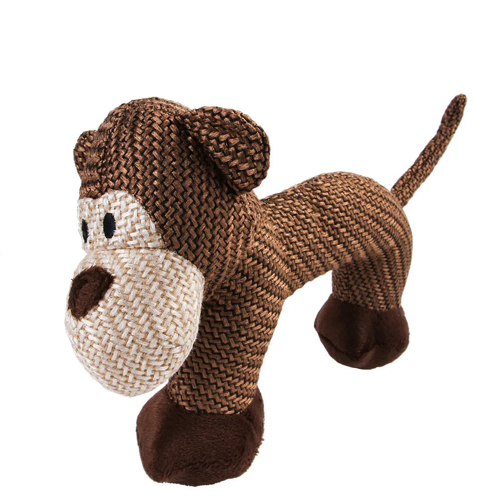 Plush squeaky dog toy for medium and large dogs, available in Monkey or Puppy design.