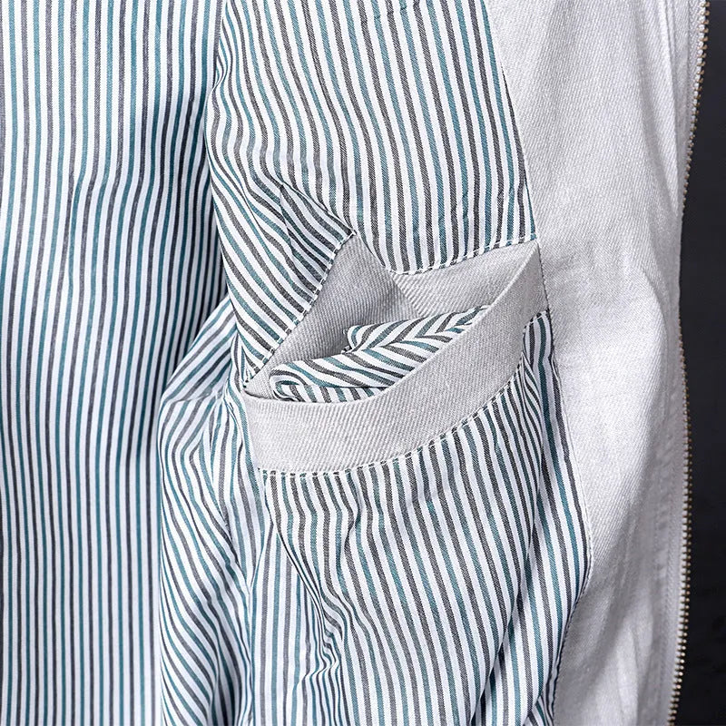 Men's thin linen cotton jacket in heather grey, available in sizes M to 6XL